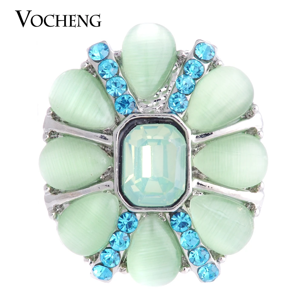 Vocheng Snap Charms Pink Green Clear Rhinestone 18mm Interchangeable Charms Vn-1070