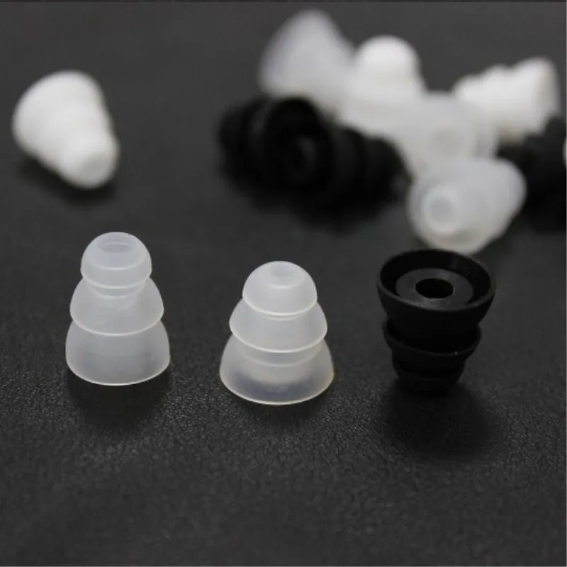 6 Pairs Drei Schicht Silikon Earbuds Ohr Knospe Ohr Tipps Ersatz Anti-slip Ohrstöpsel für Die Meisten In-Ohr kopfhörer 3 Größen (S M L)