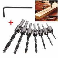 7pcs 3-10mm HSS Countersink Drill Bit Set Quick Change Screw #3 #4 #5 #6 #7 #8 #10 Counter Bore Screw Woodworking Tools