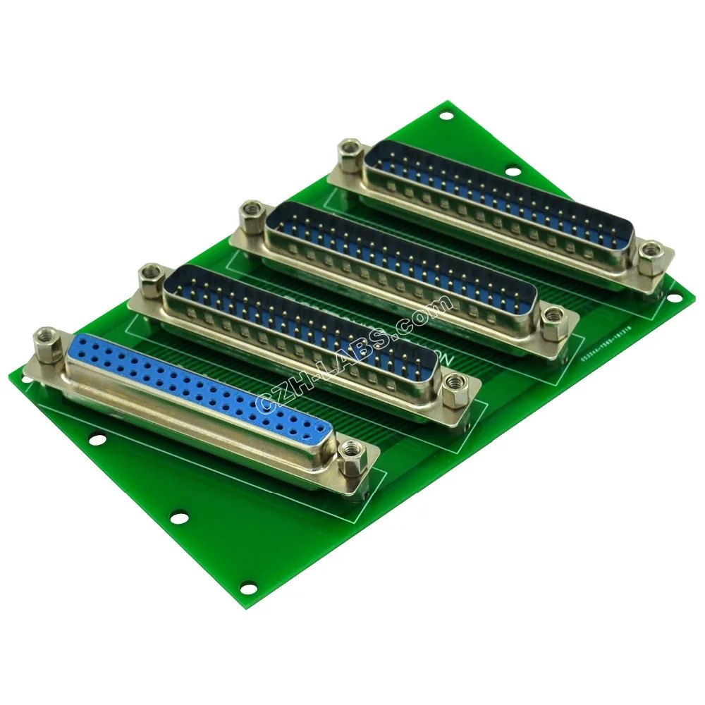 ELECTRONICS-SALON Panel Mount DB37 1 Female 3 Male Buss Board, DB-37 Busboard, D-Sub Bus Board Module.