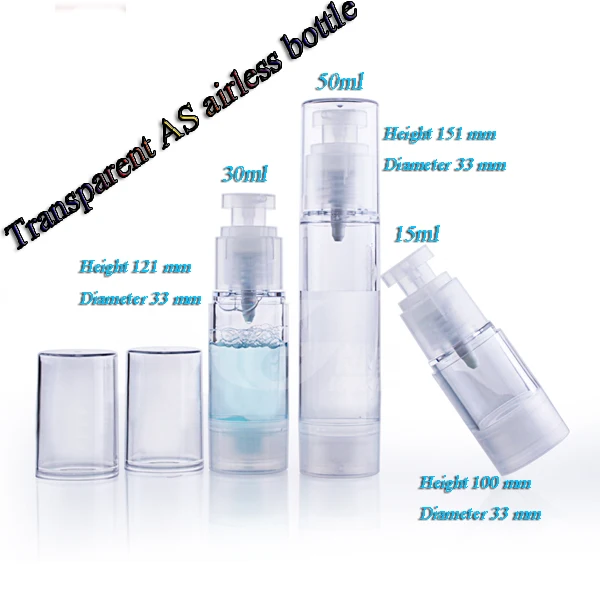 Capacity 15ml 30pcs/lot AS transparent vacuum bottles, plastic vacuum points bottling, bottle vacuum presses