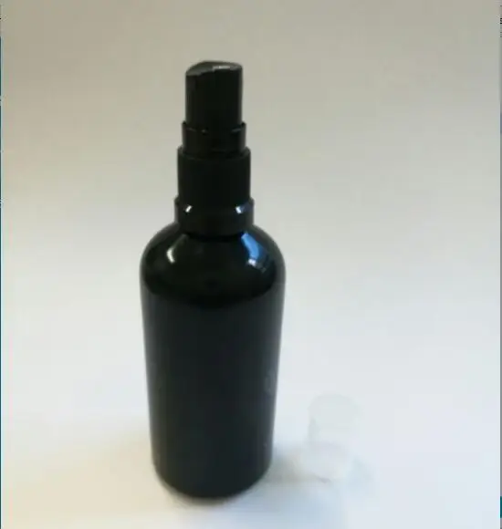 100pcs wholesale 100ml black glass bottle with  black sprayer , 100ml black glass perfume bottle with spay mist lid