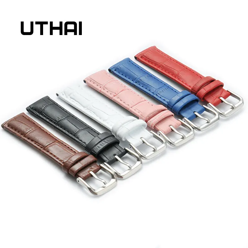 UTHAI Z08 plus Watch Band Leather Straps 10-24mm 16/18/20/22/24mm Watch Accessories High Quality Brown Colors Watchbands