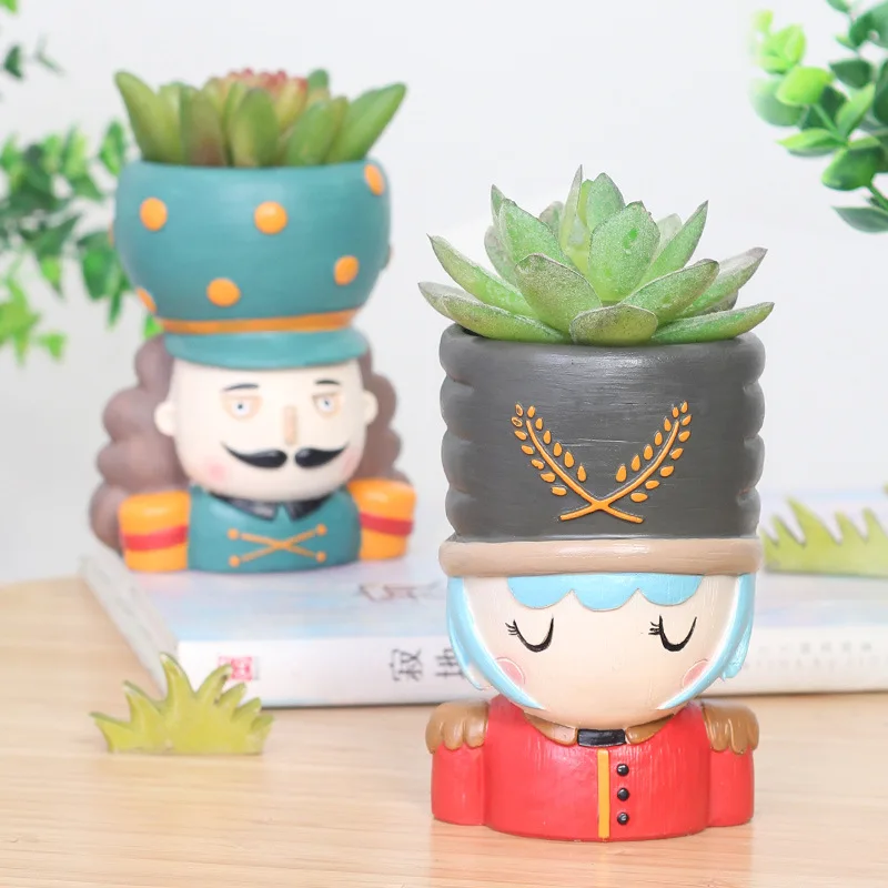 Creative cartoon fairy flower pot fleshy potted DIY resin decoration home decoration office desktop vase bottom drain hole-60180