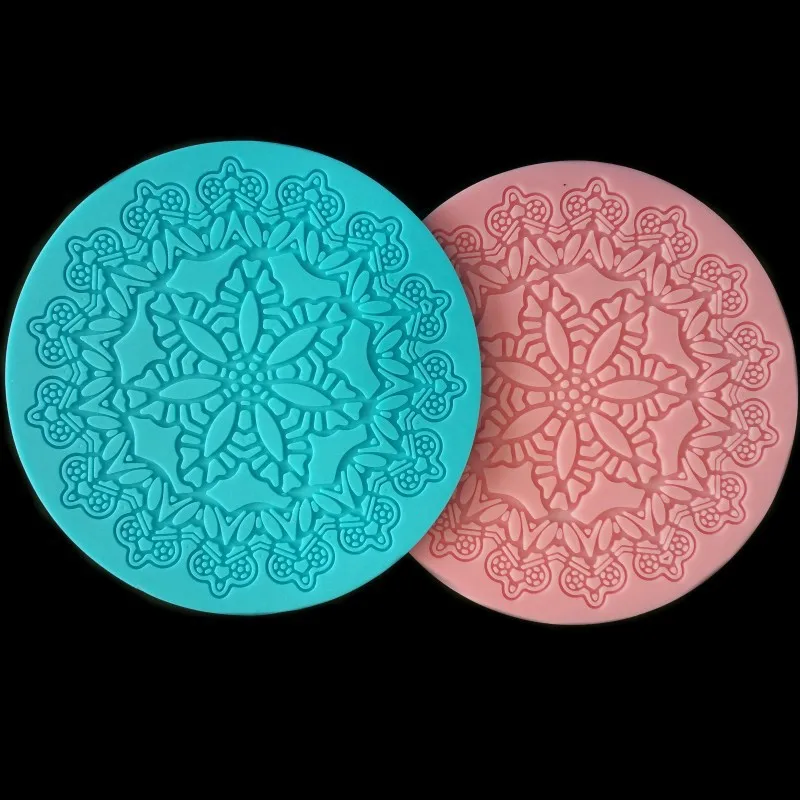 1Pcs Round Crown Shape Cake Silicone Mat Sugarcraft Fondant Cake Decorating Tools Kitchen Baking Silicone Lace Molds H682