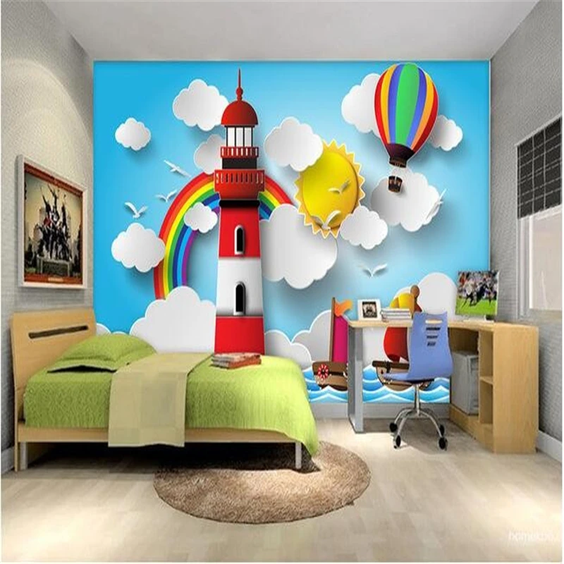 beibehang papel de parede 3D custom mural room Cartoon 3 d children room background wall photo wallpaper for walls 3d wall paper