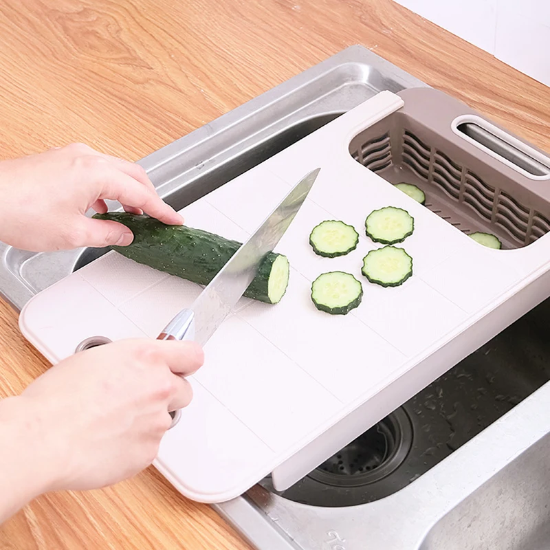 Cutting Board Draining Basket, Chopping Board, Kitchen Utensils, Food Vegetable and Fruit, Household Multifunctional Tool