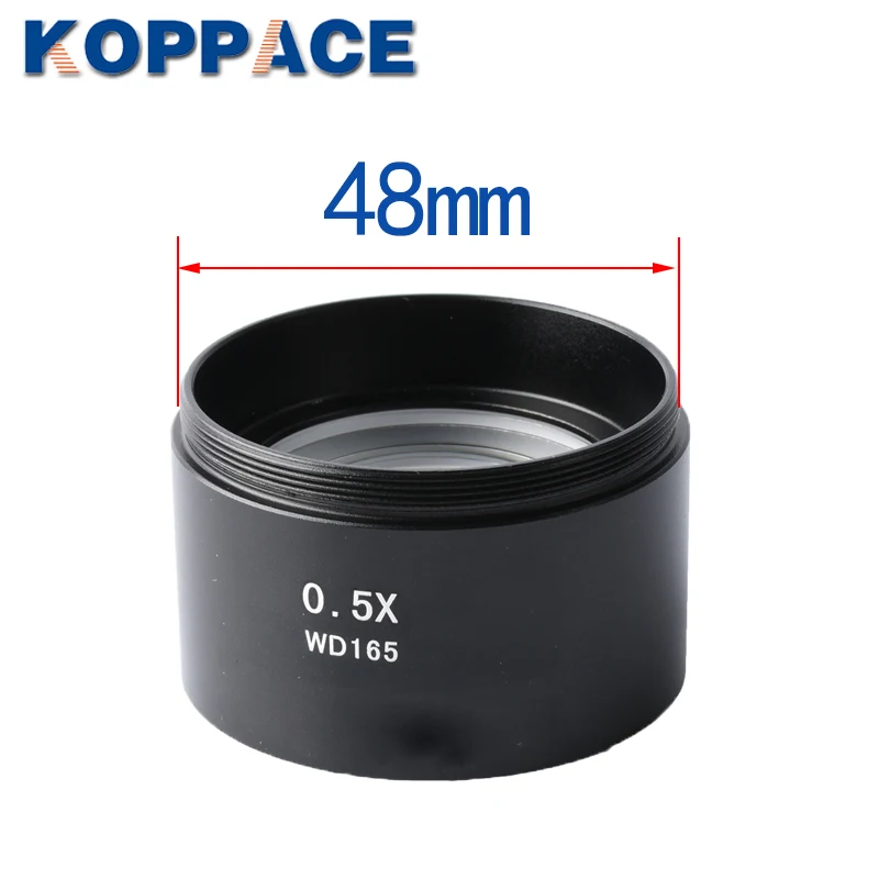 KOPPACE 0.5X مجهر ستيريو بارلو عدسة 165 مللي متر العمل المسافة المجهر الهدف عدسة 48 مللي متر حجم التثبيت