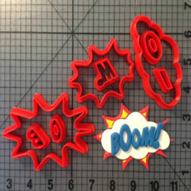 Pow Series Cookie Cutter Custom Made 3D Printed Cake Cutter Fondant Cupcake Top Cookie Cutter Set Mould Kitchen Accessories