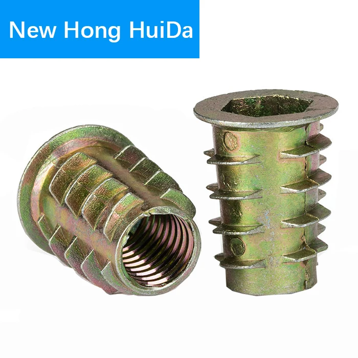 M4 M5 M6 M8 M10 Zinc Alloy Furniture Insert Nuts Hex Socket Head Drive Screw For Wood Metric Thread Flanged