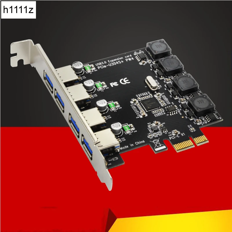 5Gbps Superspeed 4 Ports USB 3.0 Expansion Card Adapter PCI-E PCI Express Controller for PCIe X1 X4 X8 X16 Port for Win 7 8 10