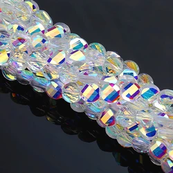 Super shiny fashion 6mm faceted Twisted glass beads flat round Austria crystal beads Loose Spacer beads Jewelry findings 100PCS