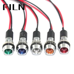 FILN FL1M-12CW-1 12mm metal red green yellow blue white led 220v indicator light with 20cm cable