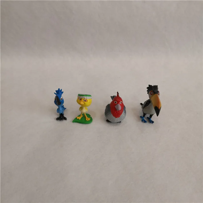 12pcs/lot cartoon animation Rio Adventure Diamond Parrots, Pug Dogs, Ducklings, Ant Eaters model , toys and gits for children