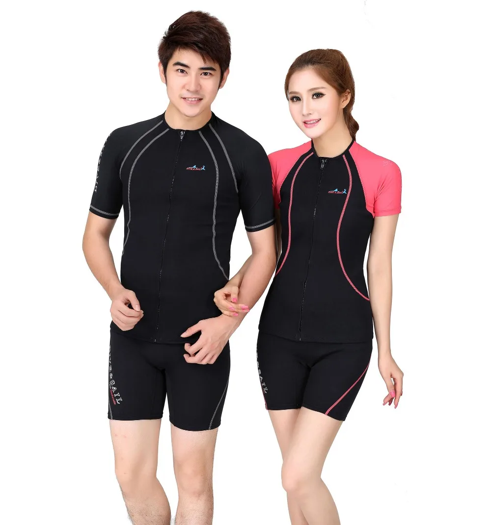 Neoprene Wetsuit for Men and Women, Short Sleeve Top and 7-Cropped Pants, Lycra, 1.5mm, 1.5mm