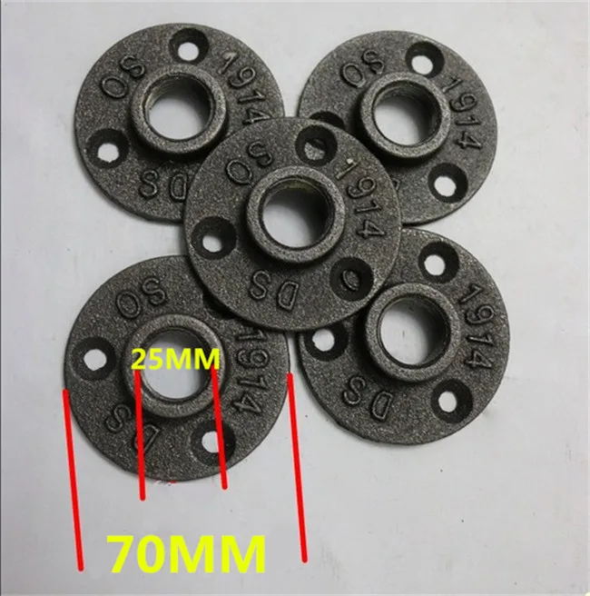 4Pcs/Lot DN20 Antique Iron Casting Industrial pipes flange base pipe Bracket wall support for 