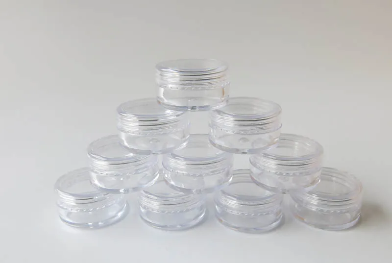 Promotion 100pcs 2g Transparent Cream Makeup Jar 2ml Clear Plastic Cosmetic Container jar 2cc empty cosmetic containers