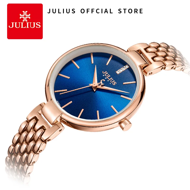 JULIUS Women Watches Designers With Bracelets Water Resistant 30M Quartz Dress Whatch Silver Rose Gold Fashion Clock Hour JA-960