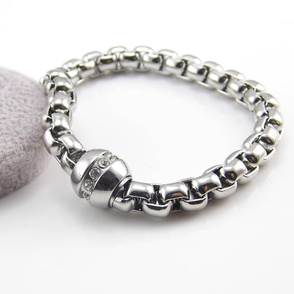 High Quality Wholesale Brand Name Jewelry New Fashion Bracelets Rose Gold Color Circular Magnet Crystal Women Bracelet
