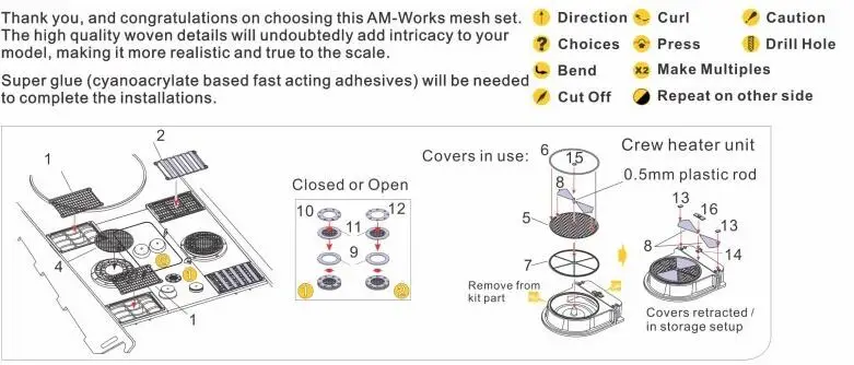 1/35 Grill Mesh for Tamiya Panther G & Jagdpanther Metal Model's Accessory