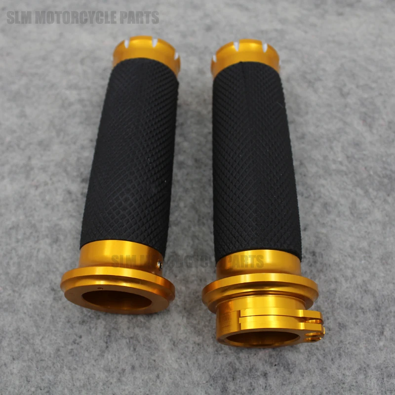 Motorcycle Hand Grips All Black Silver Golden CNC Fit For Harley Touring Sportster Dyna Softail VRSC 25mm