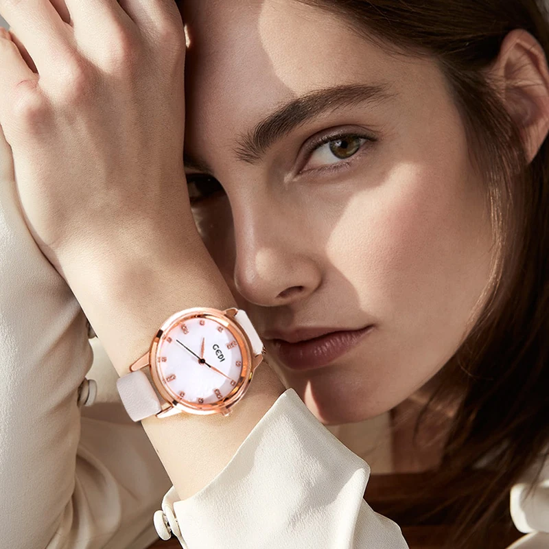 GEDI Orologi di Modo Delle Donne Della Vigilanza 2019 Nuovo Vestito Elegante Della Cinghia di Cuoio Sottile Orologio Da Polso Montre Femme Reloj Mujer Top Delle Signore orologio