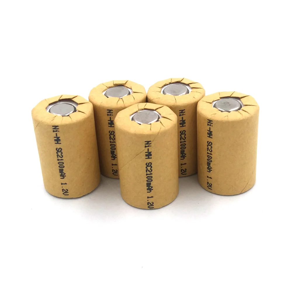 C&P 4/5Sub-C2100mAh Discharge Rate 10C 21A 4/5SC2.1Ah NiMH 1.2V Ni-MH Rechargeable Power Tool Battery Cell