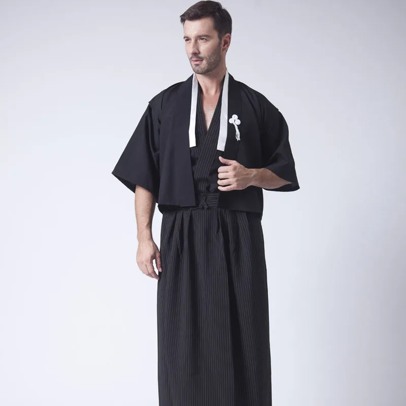 Japanse Kimono Jurk Mannen Kimono Badjas Cos Kleding Warrior Nemen Karate Uniform Een Stage Performance Kleding