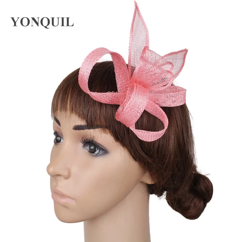 Brown Sinamay Fascinators With Veils Racing Season Hats Wedding Hat For Cocktail Party Event Occasion New Style High Quality