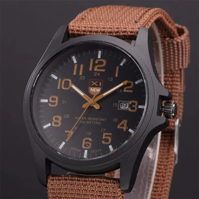 XINEW Watch Fashion Men Sports Watches Men Canvas Strap Watches Military Quartz Wrist Watch horloge heren erkek kol saat 2022