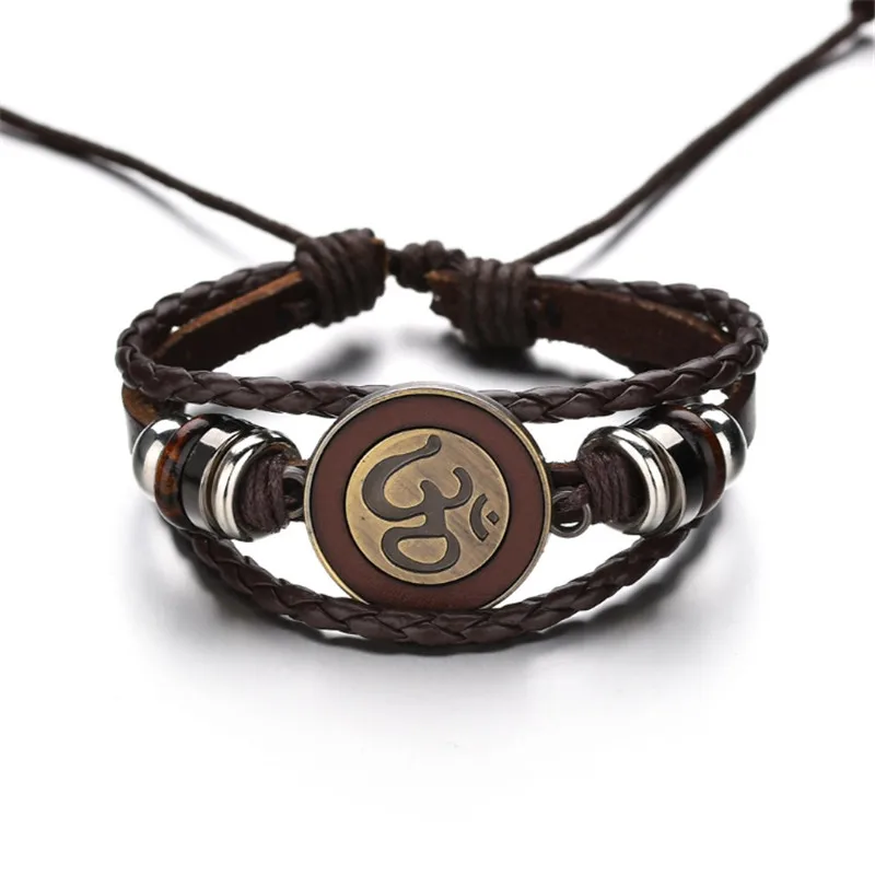 XIAONIANSHI Luxury Brand Ohm Leather Bracelet Men Jewelry Adjustable Bracelets For Women Gifts Wholesale