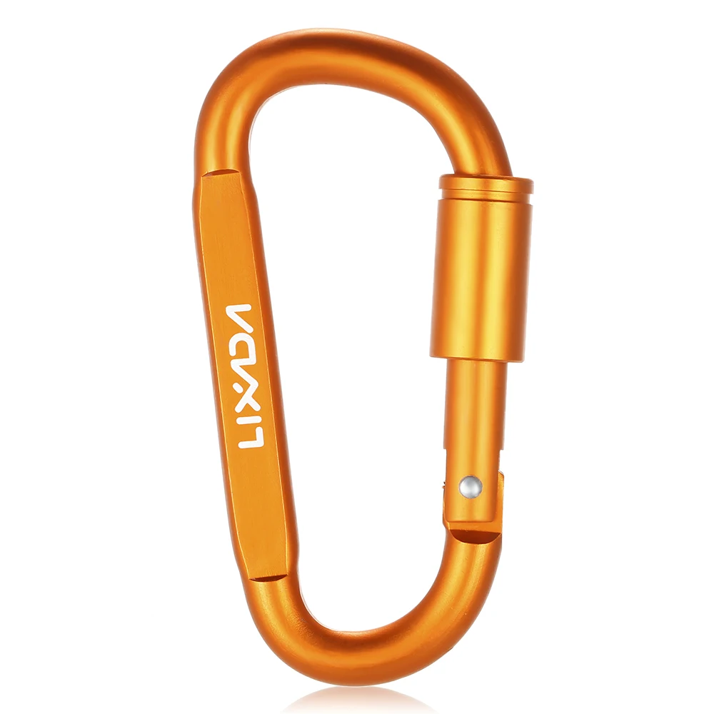 Lixada-حلقة تسلق من سبائك الألومنيوم ، حلقة D ، مشبك قفل لولبي ، خطاف تثبيت سريع ، معدات تسلق للتخييم #4