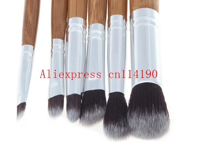 Wholesale 11Pcs/set  Makeup Brushes Cosmetics Tools Natural Bamboo Handle Eye Brushes Set Eyeshadow Foundation Mascara Set