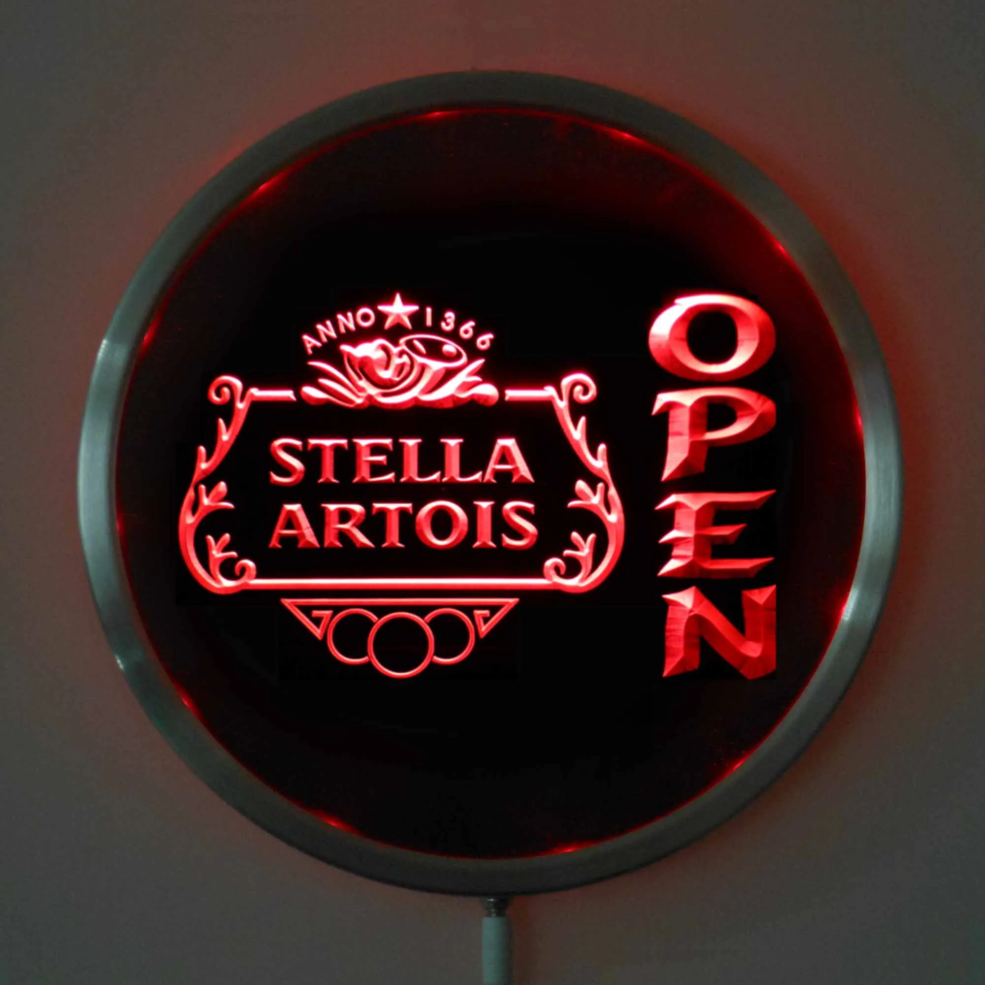 Rs-0040 ستيلا Artois فتح LED النيون علامات مستديرة 25 سنتيمتر/10 بوصة شريط تسجيل مع RGB متعدد الألوان التحكم عن بعد اللاسلكية وظيفة #1