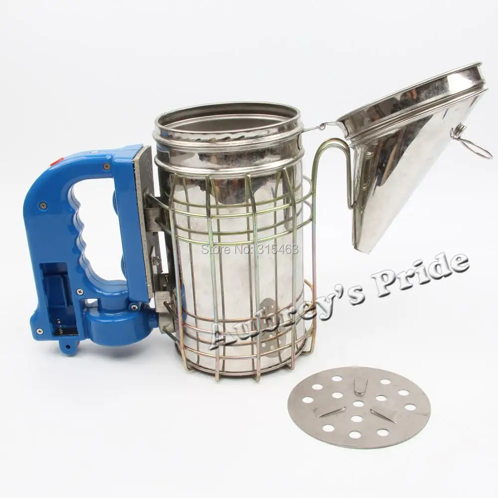 Electric Motor and Hand Type Battery Drive Bee Hive Smoker Stainless Steel Heat Shield Beekeeping Equipment