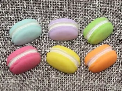 10 Mixed Pastel Color Resin Half Macarons Cookie Flatback Cabochon Scrapbooking