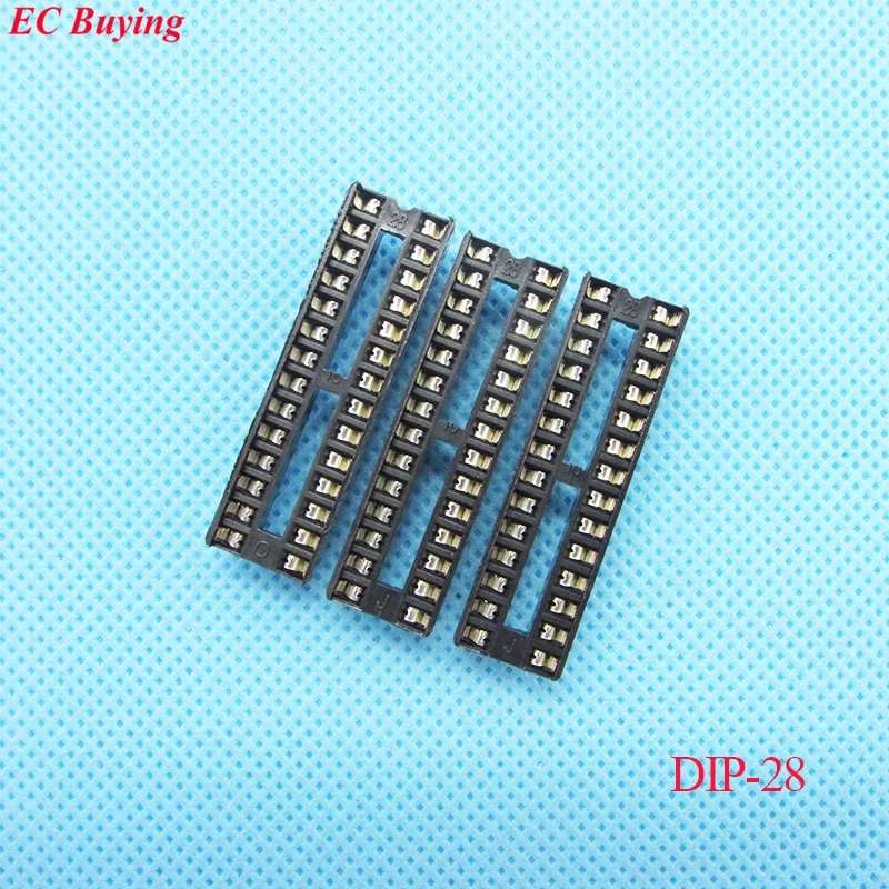 17pcs/lot DIP IC Socket 28P Adapter Holder Type 28 Pin Connector Plug in