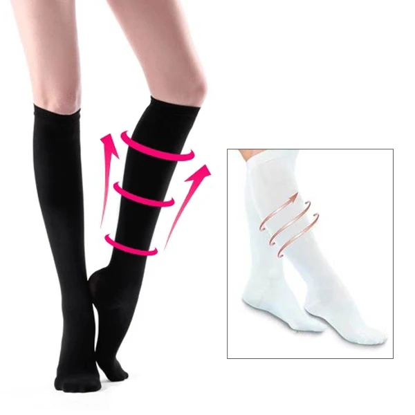 2 Pairs Unisex Miracle Socks Comfortable Relief Soft Anti-Fatigue Compression Stockings Soothe Tired Legs Socks OPP bag M/XL