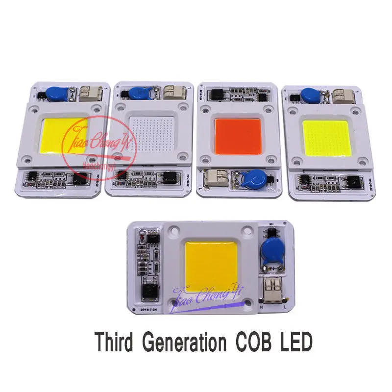 Hot 50W Hight Powr Grwoth COB LED AC-220V 110V  No need driver Full Spectrum 380-840nm/white/Natural White/warm white