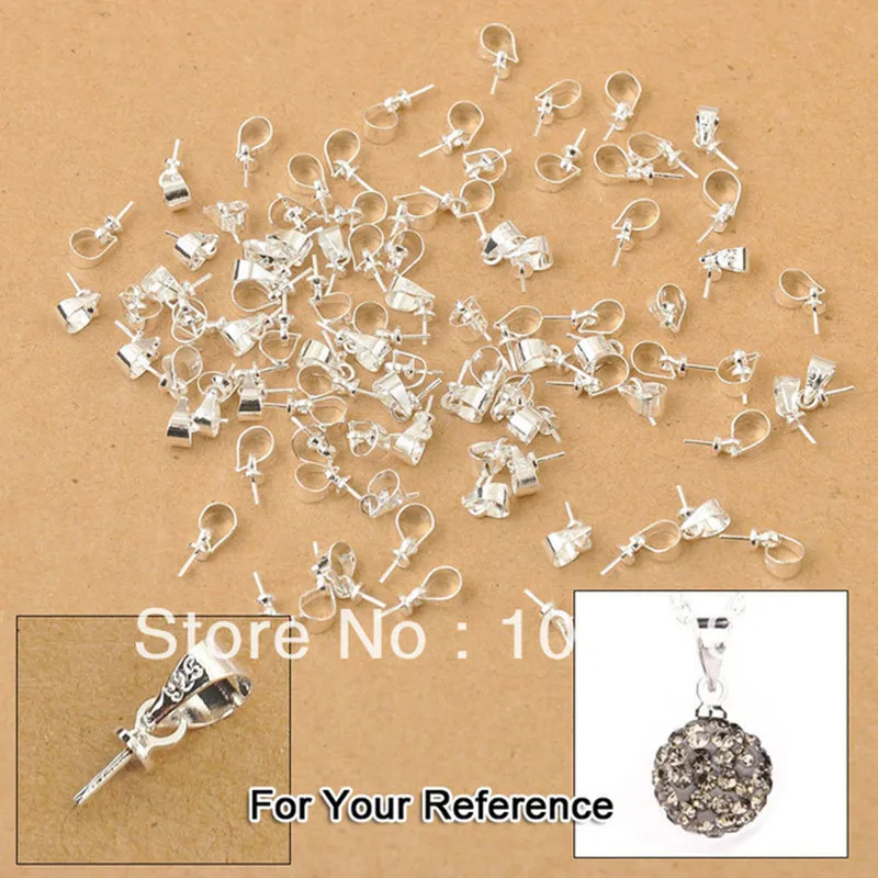 100PCS A Lot Design Jewelry Findings 925 Sterling Silver Necklace Accessories Connect Kind of Beads Pendant