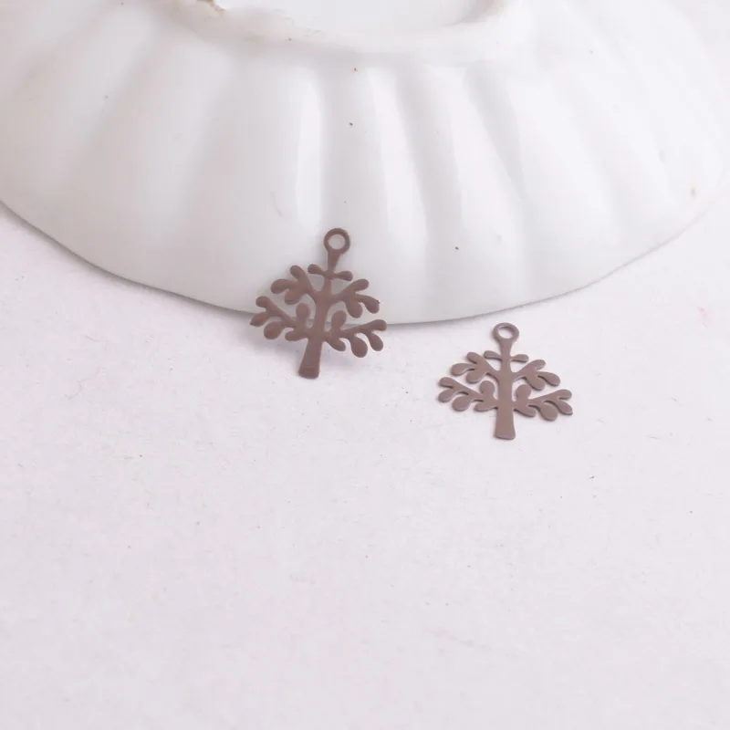 100 Stück AC9063 8mm*10mm Baum-Anhänger Artikel für DIY-Ohrringe Schmuckherstellung – Detail 11