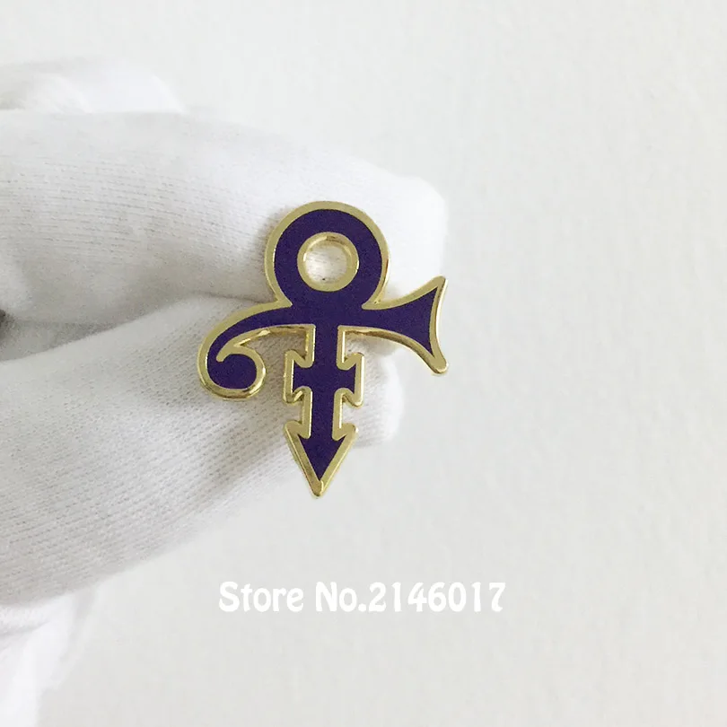 100pcs Custom Lapel Pin Purple White Musician Hard Enamel Pins and Brooch 27mm Prince Love Symbol Badge Popular Metal Craft