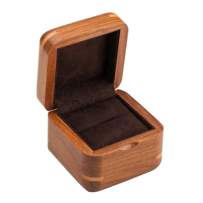 Travel Small Wood Luxury Jewelry Packing Case Display Box For Girls Wedding Ring Stud Earring Cuff-Link Organizer Women Men Gift