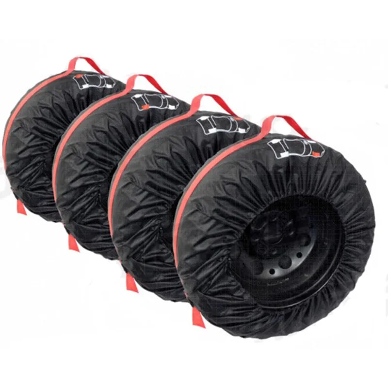 4Pcs Spare Tire Cover Case Polyester Winter and Summer Car Tires Storage Bag Automobile Tyre Accessories Vehicle Wheel Protector