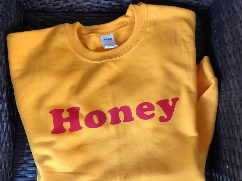 

Skuggnas Honey Sweatshirt Honey Slogan Tumblr Jumper Activist Sweatshirt Long Sleeved Fashion Tops 90s aesthetic Clothing