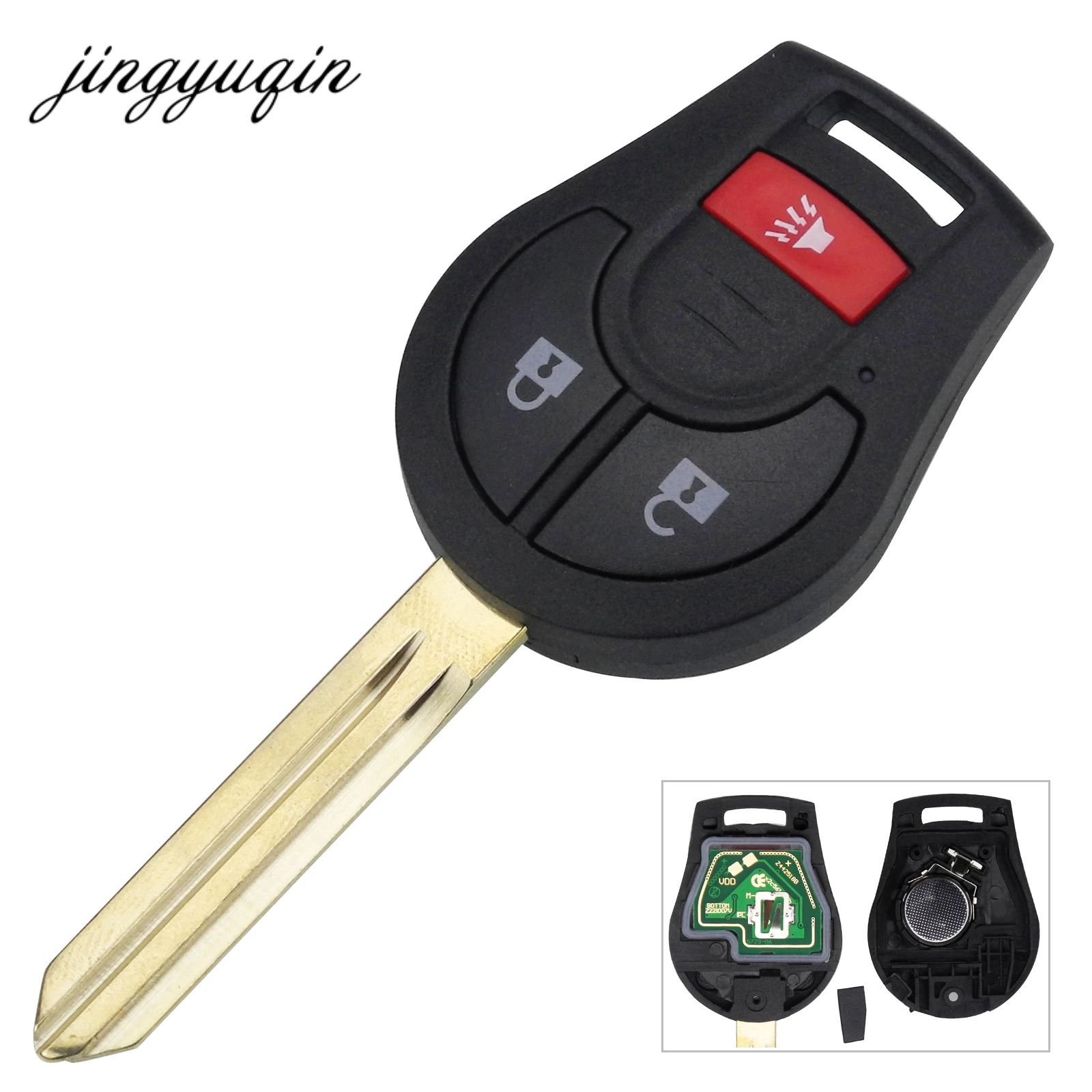 jingyuqin 3/4 Button 315MHZ Remote Car Key For Nissan Keyless Entry 46 Chip Fob Transmitter CWTWB1U751 TWB1U761  H0561-C993A