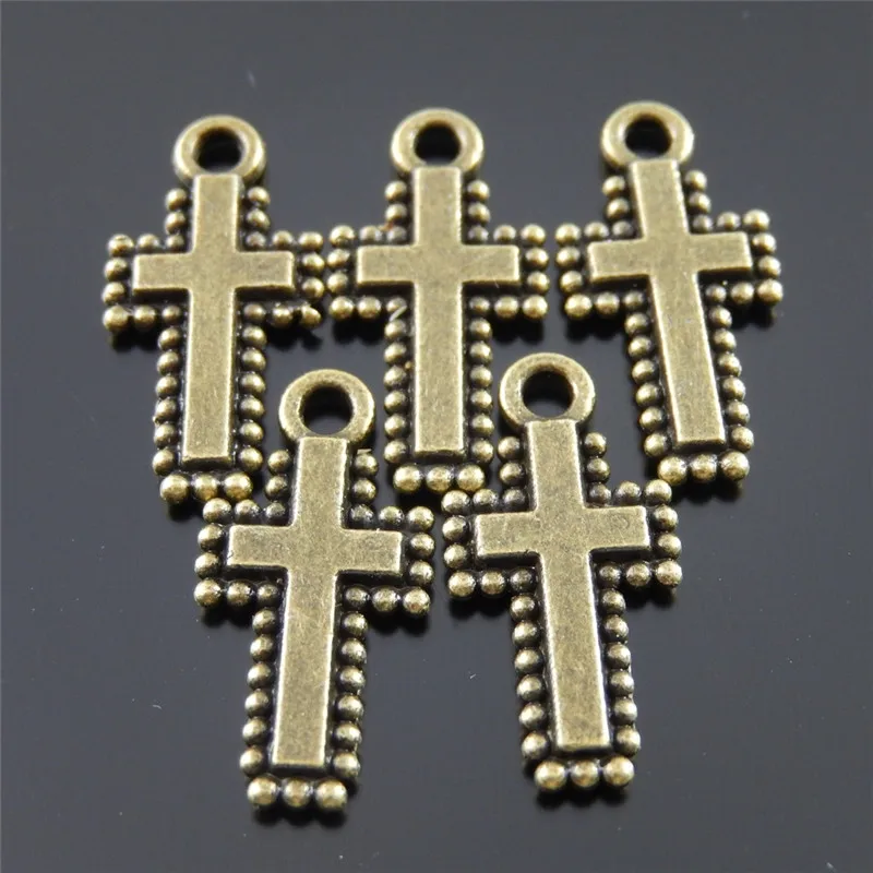 10PCS Cross Charms Pendants For Jewelry Making Alloy Handmade Crafts Finding Antique Bronze Wholesale AU35881