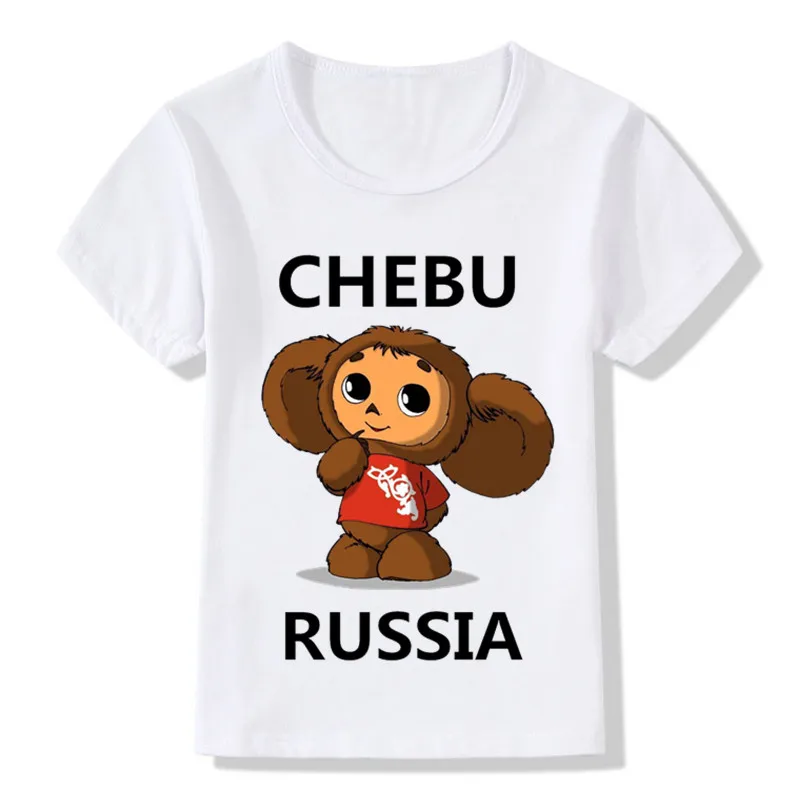 

Children Russian Cartoon Cheburashka Funny T shirt Summer Baby Boys/Girls Chebu Russia Tops T-shirt Kids Clothes,HKP5167