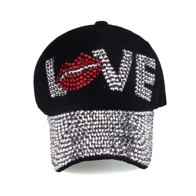 [YARBUU] Baseball Caps NewStyle Letter LOVE Cap For Women Sun Hat Rhinestone hat Denim And Cotton Snapback Cap