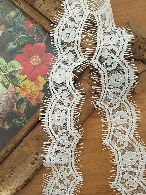 

3 yards Chantilly Lace Trim Eyelash Lace Trim For Bridal Veils